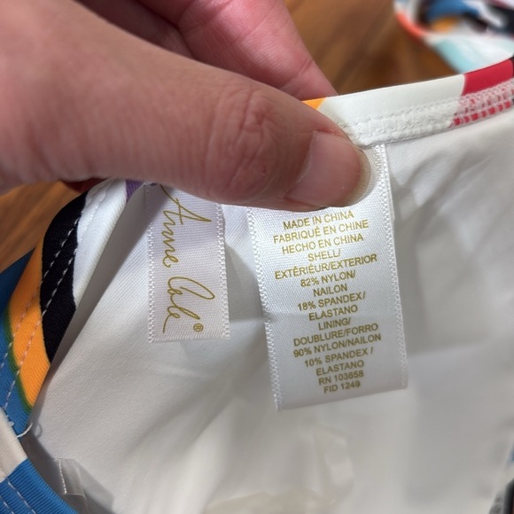 Anne Cole Signature Wavy Stripe Marilyn Halter Bikini Top NWT swimsuit - Picture 4 of 6